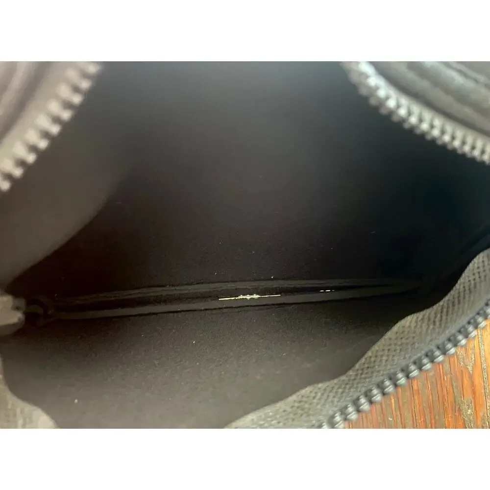 HAUTE SHORE Black Striped Neoprene Clutch/Wristlet